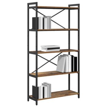 Bücherregal Altholz 80 x 30 x 153 cm Holz und Stahl