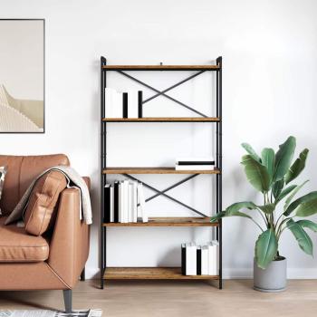 Bücherregal Altholz 80 x 30 x 153 cm Holz und Stahl
