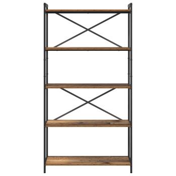 Bücherregal Altholz 80 x 30 x 153 cm Holz und Stahl