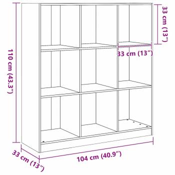 Bücherregal / Raumteiler Wachsbraun 104 x 33 x 110 cm