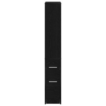 Schmaler Badezimmer-Schrank Schwarze Eiche 22 x 41 x 135 cm