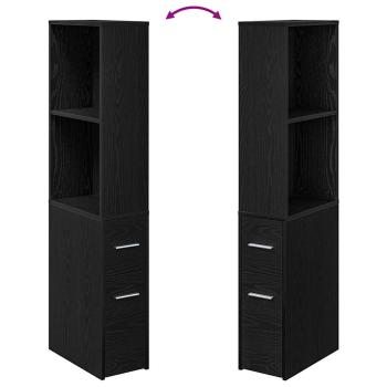 Schmaler Badezimmer-Schrank Schwarze Eiche 22 x 41 x 135 cm