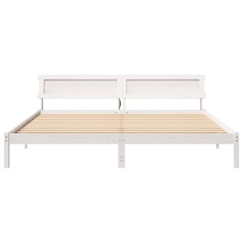 Bettgestell Weiß 180 x 200 cm Massivkiefer