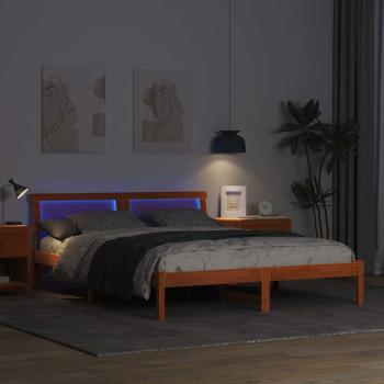 Bettgestell Wachsbraun 150 x 200 cm Massivkiefer