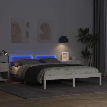 Bettgestell Weiß 140 x 200 cm Massivkiefer