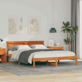 ARDEBO.de - Bettgestell Wachsbraun 140 x 200 cm Kiefernholz