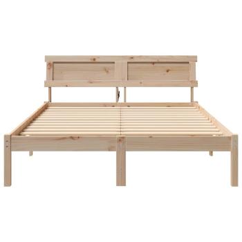 Bettgestell Braun 135 x 190 cm Kiefernholz