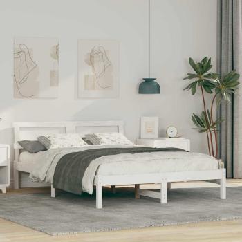 ARDEBO.de - Bettgestell Weiß 120 x 190 cm Kiefernholz