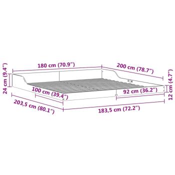 Bettgestell Braun 180 x 200 cm Massivholz Kiefer
