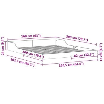 Bettgestell Wachsbraun 160 x 200 cm Massivholz Kiefer