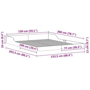 Bettgestell Braun 150 x 200 cm Massivholz Kiefer