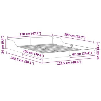 Bettgestell Wachsbraun 120 x 200 cm Massivholz Kiefer