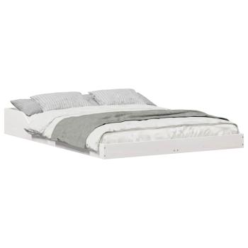 Bettgestell Weiß 140 x 190 cm Massivholz Kiefer