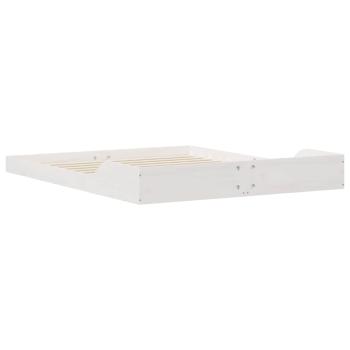 Bettgestell Weiß 140 x 210 cm Massivholz Kiefer
