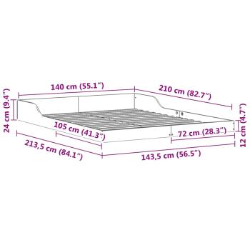 Bettgestell Wachsbraun 140 x 210 cm Massivholz Kiefer