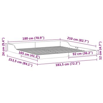 Bettgestell Wachsbraun 180 x 210 cm Massivholz Kiefer