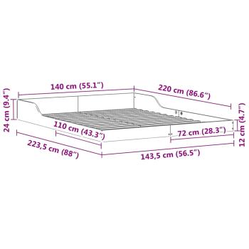 Bettgestell Weiß 140 x 220 cm Holz