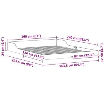 Bettgestell Weiß 160 x 220 cm Holz
