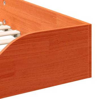 Bodenbettgestell mit Schubladen Braun 80 x 200 cm Massivkiefer