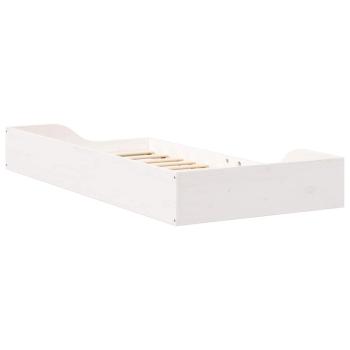 Bodenbettgestell Weiß 90 x 190 cm Massivkiefer