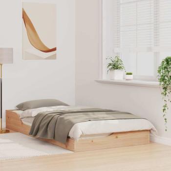 Bodenbettgestell Braun 75 x 190 cm Massivkiefer