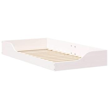 Bodenbettgestell Weiß 75 x 190 cm Massivkiefer