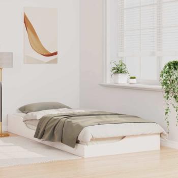 Bodenbettgestell Weiß 80 x 210 cm Massivkiefer
