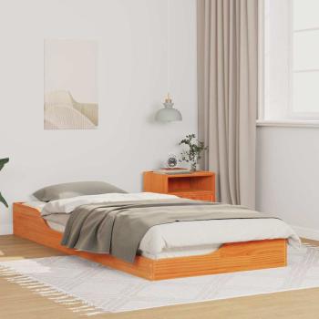 ARDEBO.de - Bodenbettgestell Wachsbraun 80 x 210 cm Massivholz