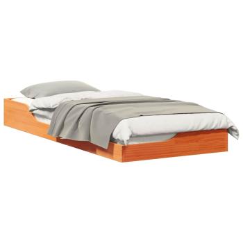Bodenbettgestell Wachsbraun 80 x 210 cm Massivholz