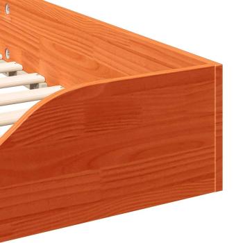 Bodenbettgestell Wachsbraun 80 x 210 cm Massivholz