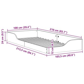 Bodenbettgestell Braun 100 x 210 cm Massivkiefer