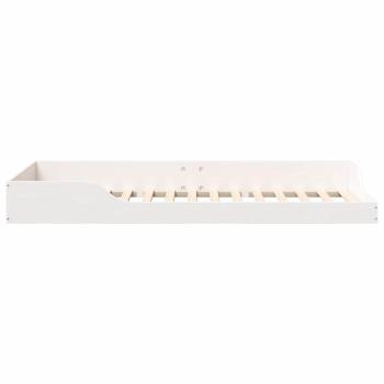 Bodenbettgestell Weiß 100 x 210 cm Holz