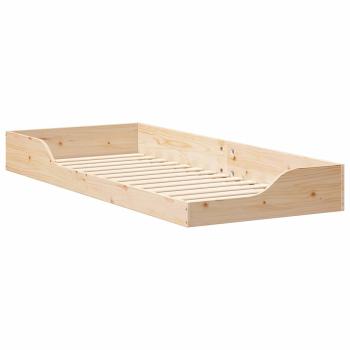 Bettrahmen Braun 80 x 220 cm Massives Kiefernholz