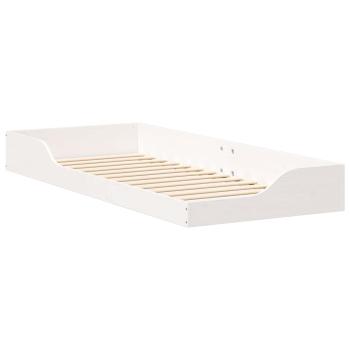 Bodenbettgestell Weiß 80 x 220 cm Holz