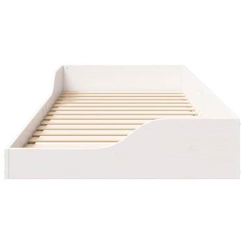 Bodenbettgestell Weiß 80 x 220 cm Holz