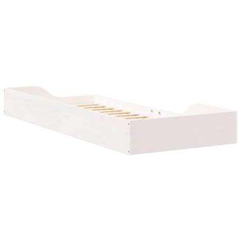 Bodenbettgestell Weiß 80 x 220 cm Holz