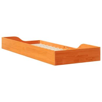 Bodenbettgestell Wachsbraun 80 x 220 cm Massivkiefer