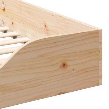 Bodenbettgestell Braun 90 x 220 cm Massivkiefer