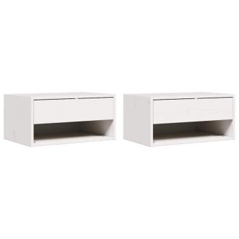Wandmontierter Nachttisch 2 pcs Weiß 50 x 32,5 x 24 cm