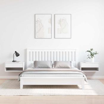 Wandmontierter Nachttisch 2 pcs Weiß 50 x 32,5 x 24 cm