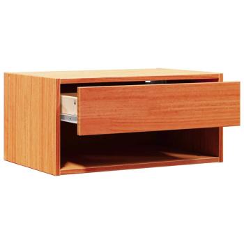 Wandmontierter Nachttisch Wachsbraun 50 x 32,5 x 24 cm