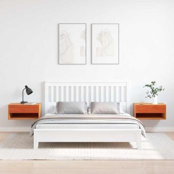 Wandmontierter Nachttisch 2 pcs Wachsbraun 50 x 32,5 x 24 cm