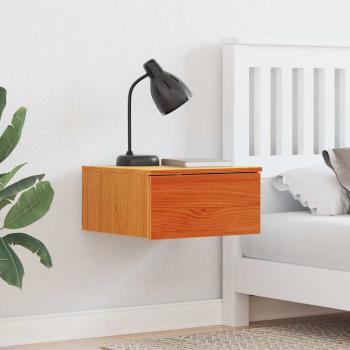 ARDEBO.de - Wandmontierter Nachttisch Wachsbraun 37 x 35 x 18,5 cm