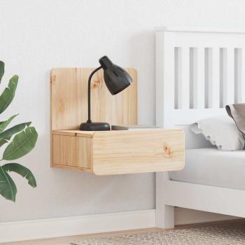 ARDEBO.de - Wandmontierter Nachttisch Braun 44 x 32,5 x 40 cm Massivkiefer