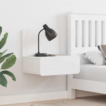 ARDEBO.de - Wandmontierter Nachttisch 2 pcs Weiß 44 x 32,5 x 40 cm