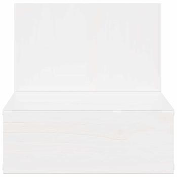 Wandmontierter Nachttisch Weiß 42 x 32.5 x 40 cm Massivkiefer