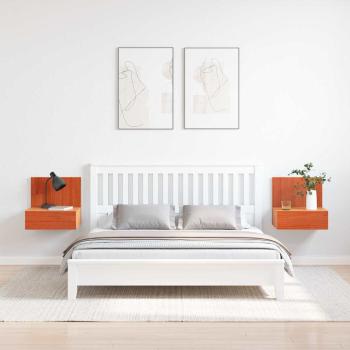 Wandmontierter Nachttisch 2 pcs Wachsbraun 42 x 32.5 x 40 cm