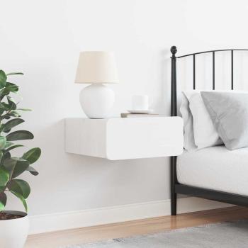 Wandmontierter Nachttisch Weiß 39 x 34 x 16,5 cm Massivkiefer