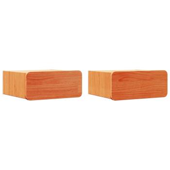 Wandmontierter Nachttisch 2 pcs Wachsbraun 39 x 34 x 16,5 cm