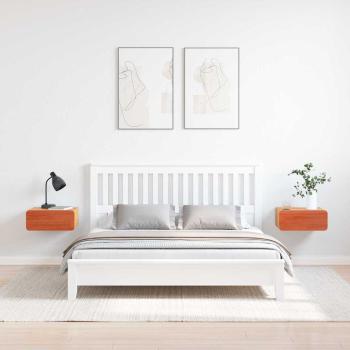 Wandmontierter Nachttisch 2 pcs Wachsbraun 39 x 34 x 16,5 cm